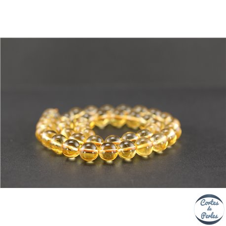 Perles semi précieuses en citrine - Ronde/10 mm - Grade A