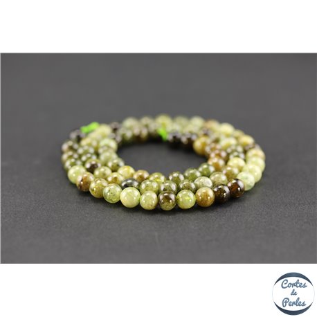Perles semi précieuses en grenat vert - Ronde/6 mm
