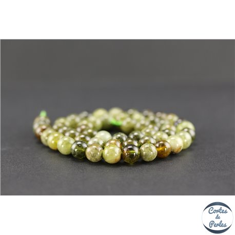 Perles semi précieuses en grenat vert - Ronde/8 mm