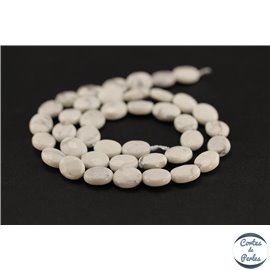 Perles semi précieuses en howlite - Ovale/10 mm