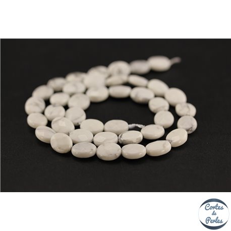 Perles semi précieuses en howlite - Ovale/10 mm