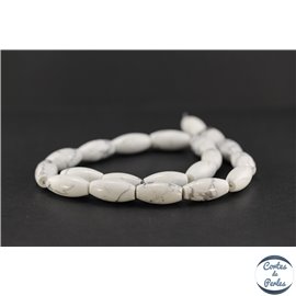 Perles semi précieuses en howlite - Ovale/10 mm