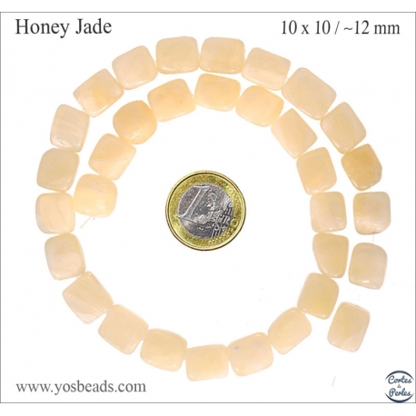 Perles semi précieuses en Jade - Nuggets/10 mm - Beige