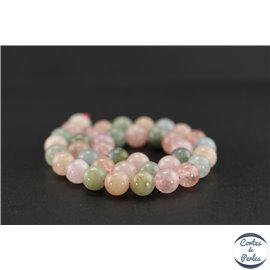 Perles semi précieuses en morganite - Ronde/10 mm - Grade AB