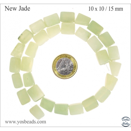Perles semi précieuses en Jade - Nuggets/10 mm - Beige