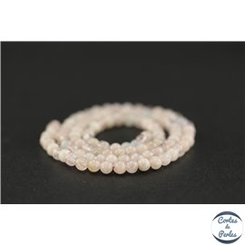 Perles semi précieuses en morganite - Ronde/4 mm - Grade AA