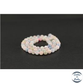 Perles en morganite - Rondes/6mm - Grade AA