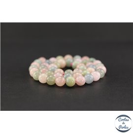 Perles en morganite - Rondes/8mm - Grade AB