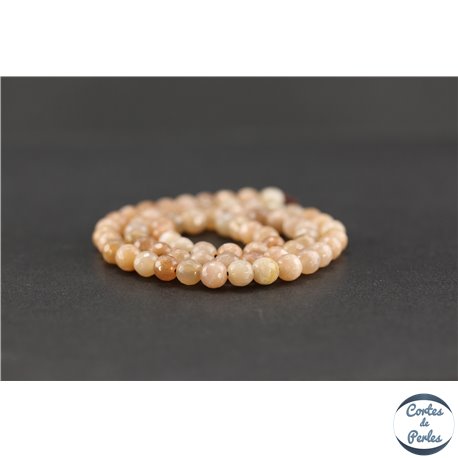 Perles semi précieuses en pierre de soleil - Ronde/6 mm - Grade A