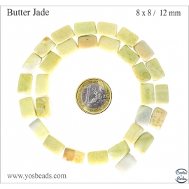 Perles en butter jade - Nuggets/12mm