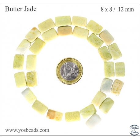 Perles semi précieuses en Jade - Nuggets/12 mm - Jaune