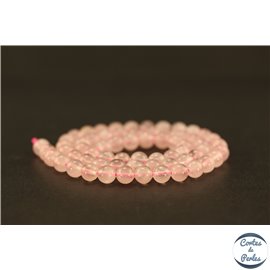 Perles en quartz rose de Madagascar - Rondes/6mm - Grade AA