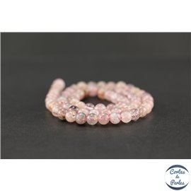 Perles en quartz fraise - Rondes/6mm