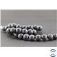 Perles semi précieuses en agate - Ronde/10 mm - Noir mat - Grade A