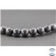 Perles semi précieuses en agate - Ronde/10 mm - Noir mat - Grade A