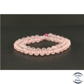 Perles semi précieuses en quartz rose de Madagascar - Ronde/8 mm - Grade AA