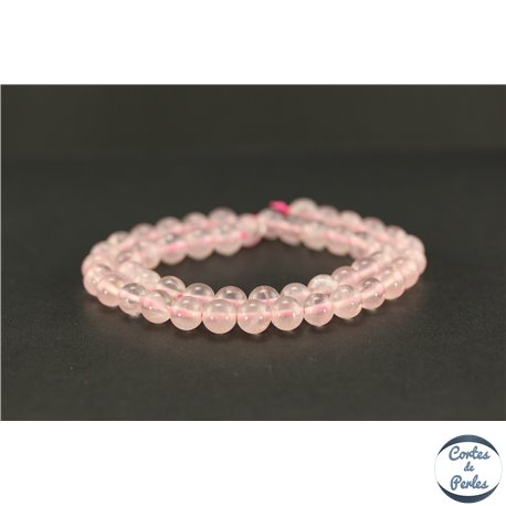 Perles semi précieuses en quartz rose de Madagascar - Ronde/8 mm - Grade AA