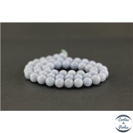 Perles semi précieuses en angélite - Ronde/8 mm