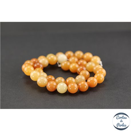 Perles semi précieuses en aventurine orange - Ronde/10 mm