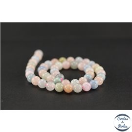 Perles en morganite - Rondes/8mm - Grade AA