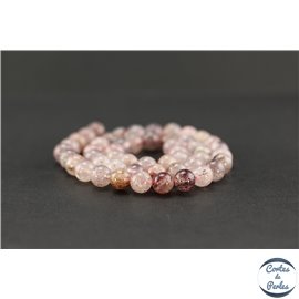 Perles en quartz fraise - Rondes/8mm