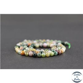 Perles semi précieuses en agate - Rondes/4 mm - Vert lagon