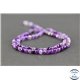 Perles semi précieuses en agate - Rondes/4 mm - Violet