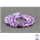 Perles semi précieuses en agate - Rondes/4 mm - Violet