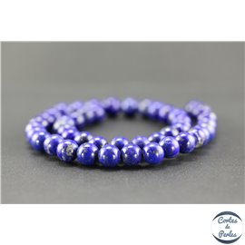 Perles semi précieuses en lapis lazuli d'Afghanistan - Ronde/9 mm