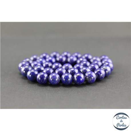 Perles semi précieuses en lapis lazuli d'Afghanistan - Ronde/10 mm