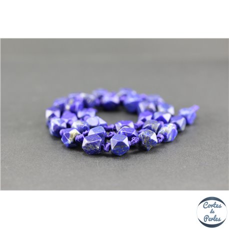 Perles semi précieuses en lapis lazuli d'Afghanistan - Pépite/8 mm