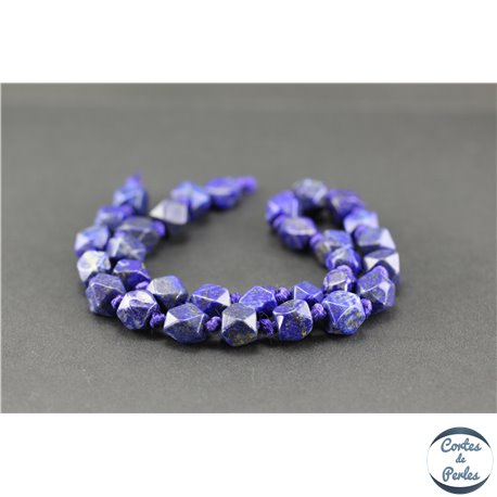 Perles semi précieuses en lapis lazuli d'Afghanistan - Pépite/10 mm