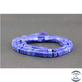 Perles semi précieuses en lapis lazuli d'Afghanistan - Cube/5 mm