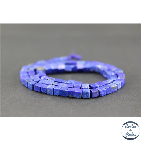 Perles semi précieuses en lapis lazuli d'Afghanistan - Cube/5 mm