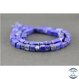 Perles en lapis lazuli d'Afghanistan - Cubes/6.5mm