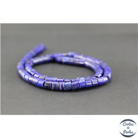 Perles semi précieuses en lapis lazuli d'Afghanistan - Tube/6 mm