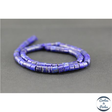 Perles semi précieuses en lapis lazuli d'Afghanistan - Tube/6 mm