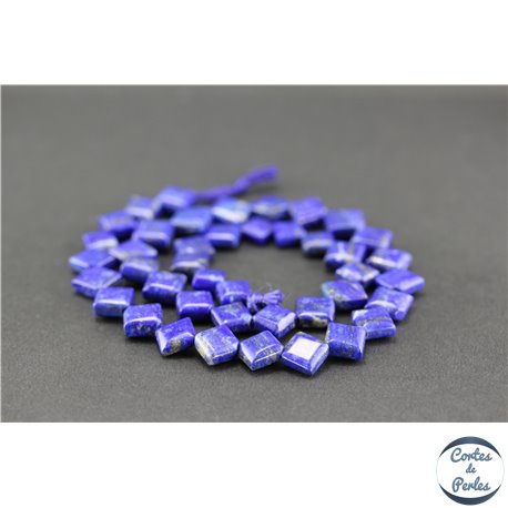 Perles semi précieuses en lapis lazuli d'Afghanistan - Carré/8,5 mm