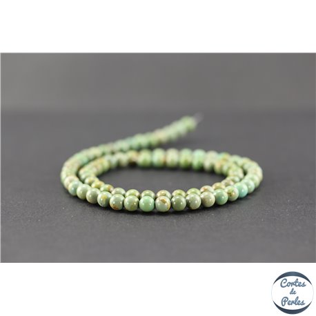Perles semi précieuses en turquoise verte Kingman d'Arizona - Ronde/5 mm
