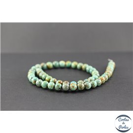Perles en turquoise verte Kingman d'Arizona - Rondes/8mm - Grade B