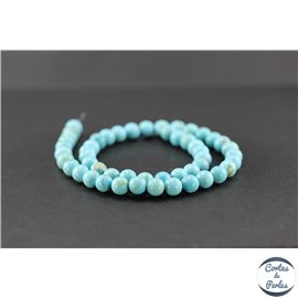 Perles en turquoise Kingman d'Arizona - Rondes/8mm - Grade AA