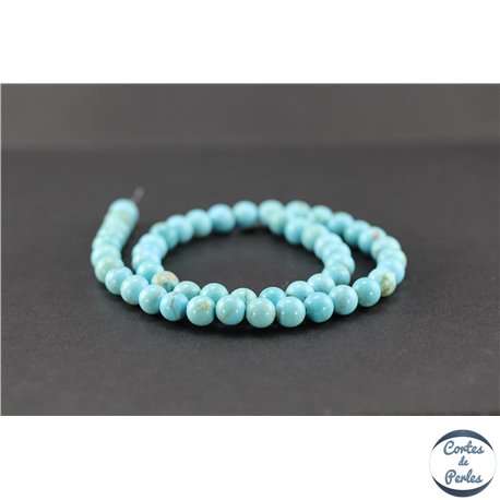 Perles en turquoise Kingman d'Arizona - Rondes/8mm - Grade AA