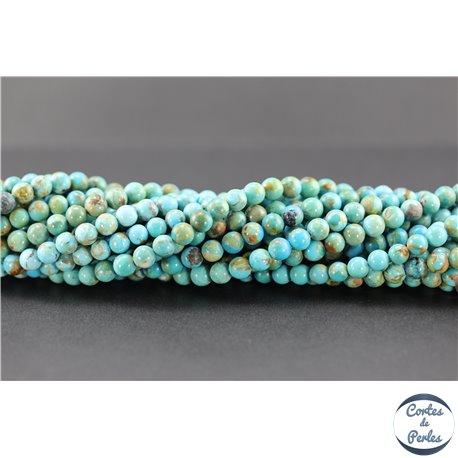 Perles en turquoise Kingman d'Arizona - Rondes/6mm- Grade A