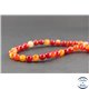 Perles semi précieuses en agate - Rondes/8 mm - Rouge orangé