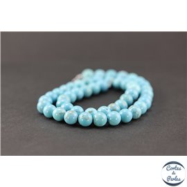 Perles semi précieuses en howlite turquoise - Rondes/8 mm