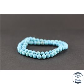 Perles semi précieuses en howlite turquoise - Rondes/6 mm