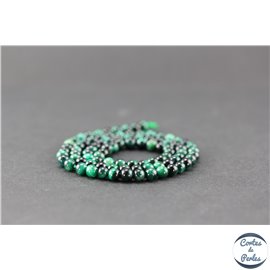 Perles semi précieuses en oeil de tigre vert - Ronde/4 mm