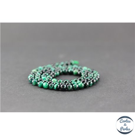 Perles semi précieuses en oeil de tigre vert - Ronde/4 mm