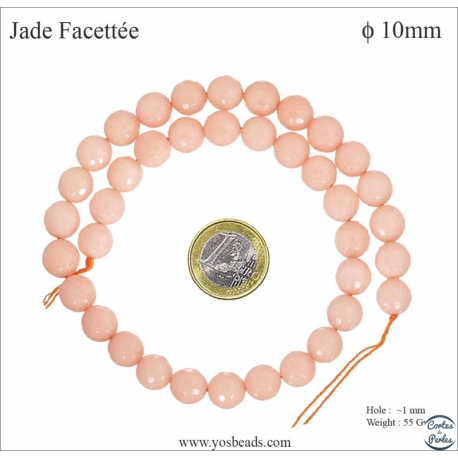 Perles semi précieuses en Jade - Ronde/10 mm - Pêche