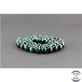 Perles en oeil de tigre vert - Rondes/8mm